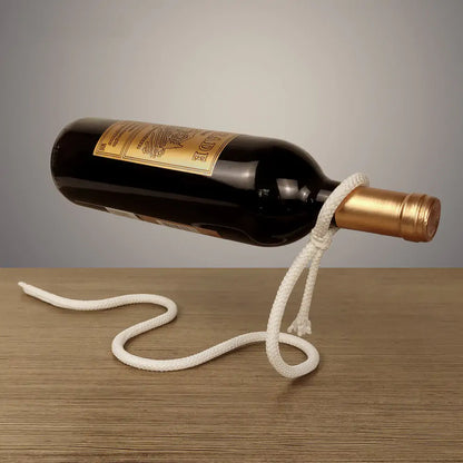 Porte-bouteille de vin en corde suspendue